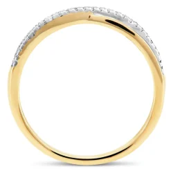 9ct Yellow Gold 0.25 Carat Diamond Claw & Channel Crossover Ring