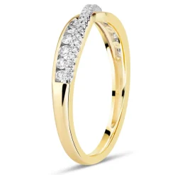 9ct Yellow Gold 0.25 Carat Diamond Claw & Channel Crossover Ring