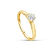 18ct Yellow Gold 6 Claw Set Solitaire 0.50ct Diamond Accents Engagement Ring
