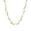 9ct Yellow Gold 3 Colour Twist Link Necklet