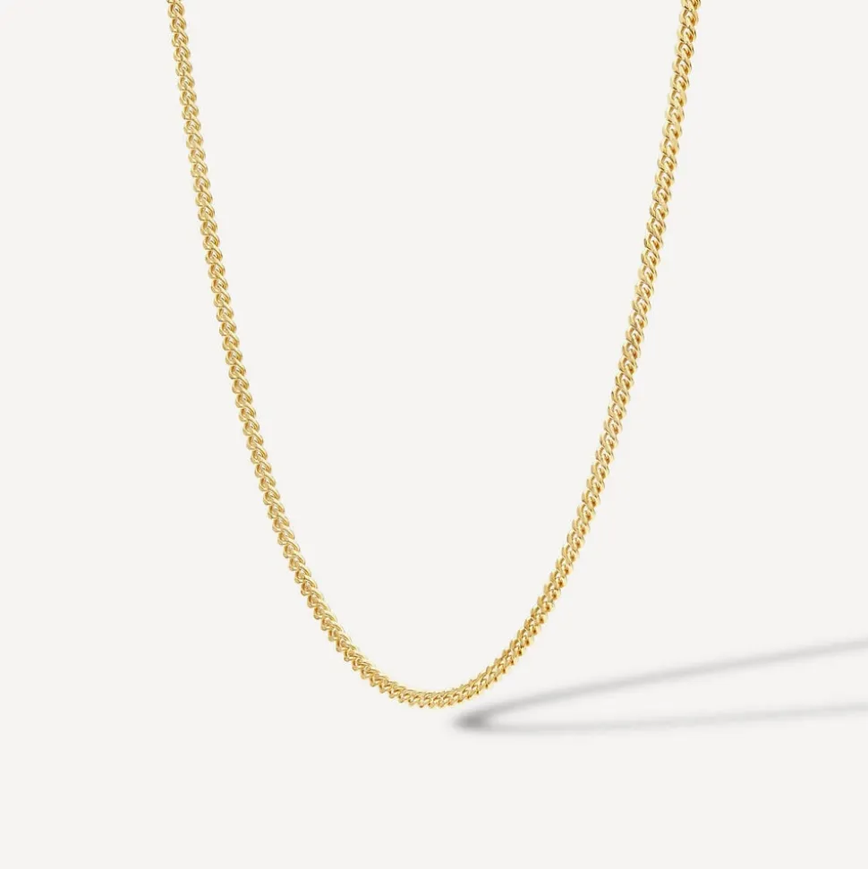 9ct Yellow Gold 18 inch Flat Curbed Chain Necklace
