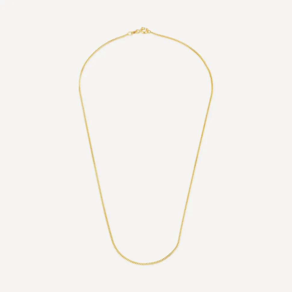 9ct Yellow Gold 18 inch Flat Curbed Chain Necklace