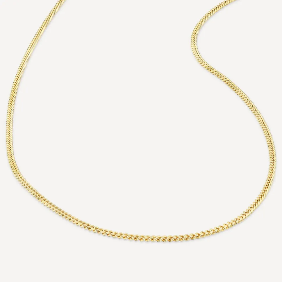 9ct Yellow Gold 18 inch Flat Curbed Chain Necklace
