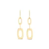 9ct Yellow Gold 2 Open Polished Oval Drop Earrings