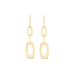 9ct Yellow Gold 2 Open Polished Oval Drop Earrings