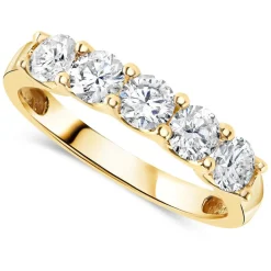 18ct Yellow Gold 5 Round Cut Diamond Stones 0.92ct Ring