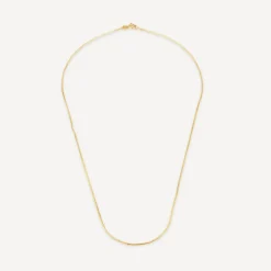 9ct Yellow Gold 16' Shiny Diamond Cut Chain Necklet