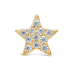 9ct Yellow Gold All Cubic Zirconia Star Single Stud Earring