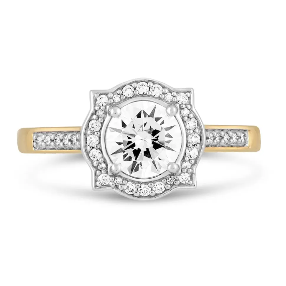 9ct Yellow Gold & Cubic Zirconia Fancy Cluster Dress Ring