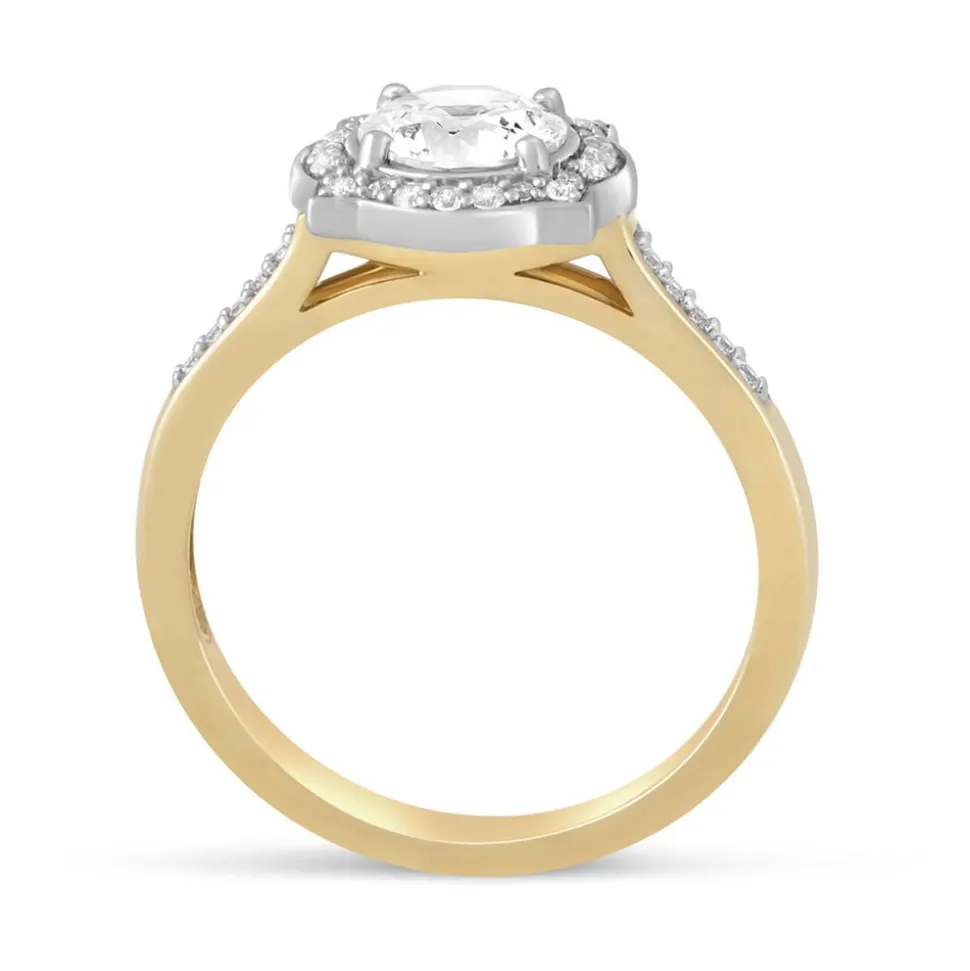 9ct Yellow Gold & Cubic Zirconia Fancy Cluster Dress Ring