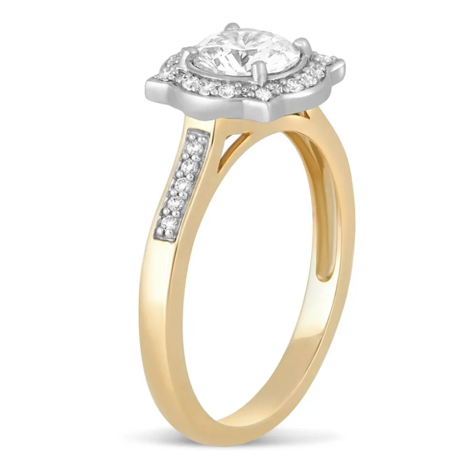 9ct Yellow Gold & Cubic Zirconia Fancy Cluster Dress Ring