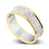 10ct Yellow Gold & Silver Celtic 6.5mm Men's Wedding Ring