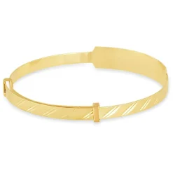 9ct Yellow Gold Baby Bangle with ID Plate