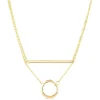 9ct Yellow Gold Bar & Circle Layer Necklet