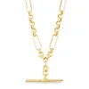 9ct Yellow Gold Belcher Albert T-Bar Necklet