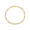 9ct Yellow Gold Bevelled Figaro 8.5 inch Bracelet