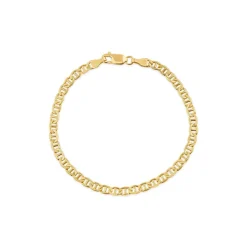 9ct Yellow Gold Bevelled Marine Chain Bracelet