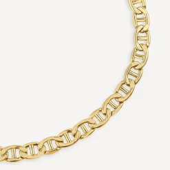 9ct Yellow Gold Bevelled Marine Chain Bracelet