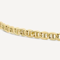 9ct Yellow Gold Bevelled Marine Chain Bracelet