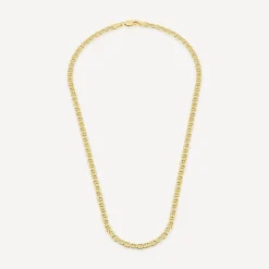 9ct Yellow Gold Bevelled Marine Chain Bracelet