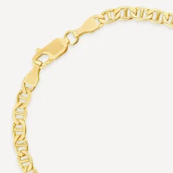 9ct Yellow Gold Bevelled Marine Chain Bracelet