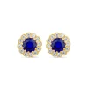 9ct Yellow Gold Blue Spinel Flower Stud Earrings