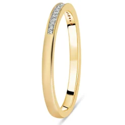 9ct Yellow Gold Channel 0.04ct Diamond Ladies Ring