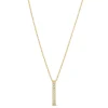 9ct Yellow Gold Channel Set Cubic Zirconia Bar Pendant (Chain Included)