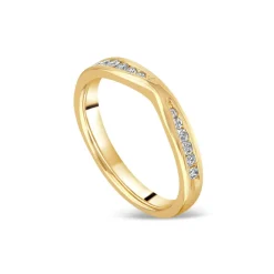 18ct Yellow Gold Channel Set Cut Out 0.16ct Wedding Ring