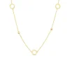 9ct Yellow Gold Circle & Bead 18inch Necklet