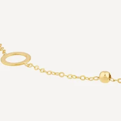 9ct Yellow Gold Circle & Bead Bracelet