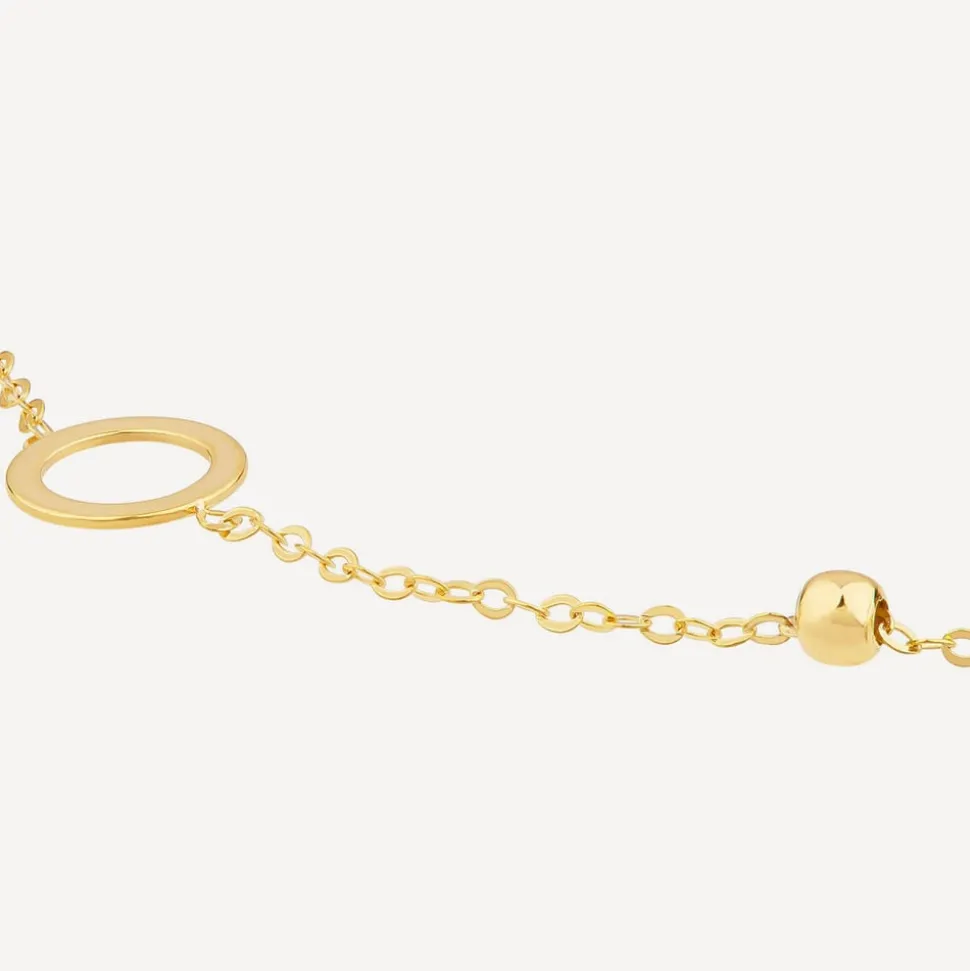 9ct Yellow Gold Circle & Bead Bracelet
