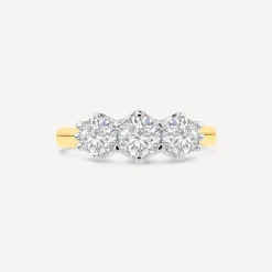 18ct Yellow Gold 1.25ct 3 Stone Diamond Ring