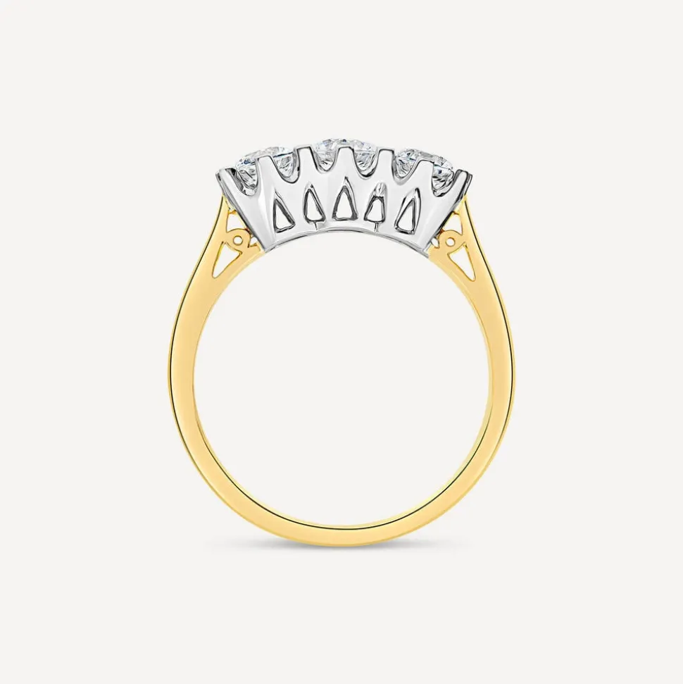 18ct Yellow Gold 1ct 3 Stone Diamond Ring