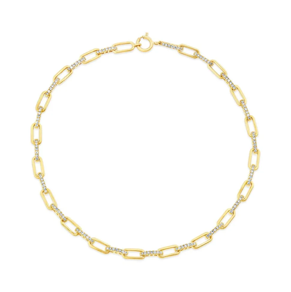 9ct Yellow Gold 0.40ct Diamond Paperlink Bracelet