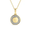 9ct Yellow Gold 0.05ct Diamond Circle Disc Pendant