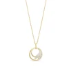 9ct Yellow Gold 0.07ct Diamond Open Circle Wave Pendant