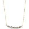 9ct Yellow Gold 0.09ct Diamond Twist Bar Necklet