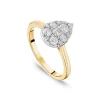 9ct Yellow Gold 0.50ct Diamond Cluster Pear Shaped Ring