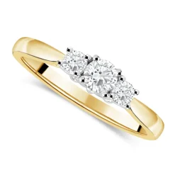 18ct Yellow Gold 0.33ct Diamond Trilogy Tulip Setting Ring