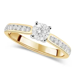18ct Yellow Gold 0.75ct Diamond Four Claw Tulip Setting Ring