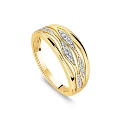 9ct Yellow Gold 0.10ct Diamond Set Weave Dress Ring