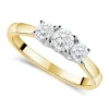 18ct Yellow Gold 0.50ct Diamond Trilogy Tulip Setting Ring