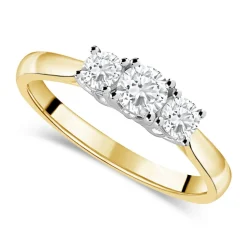 18ct Yellow Gold 0.50ct Diamond Trilogy Tulip Setting Ring