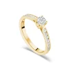 18ct Yellow Gold 0.50ct Diamond Tulip Setting Shoulders Ring