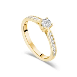 18ct Yellow Gold 0.50ct Diamond Tulip Setting Shoulders Ring