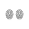 9ct Yellow Gold 0.25ct Diamond Cluster Oval Stud Earrings