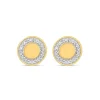 9ct Yellow Gold 0.06ct Diamond Circle Disc Stud Earrings
