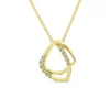 9ct Yellow Gold 0.06ct Diamond Set Double Shapes Necklet