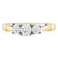 18ct Yellow Gold 0.33ct Diamond Trilogy Tulip Setting Ring